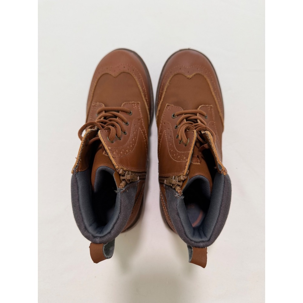 Stride Rite Axel Boys Brown Wingtip Dress Boots Lace Up Zip CB022801 Size 3M